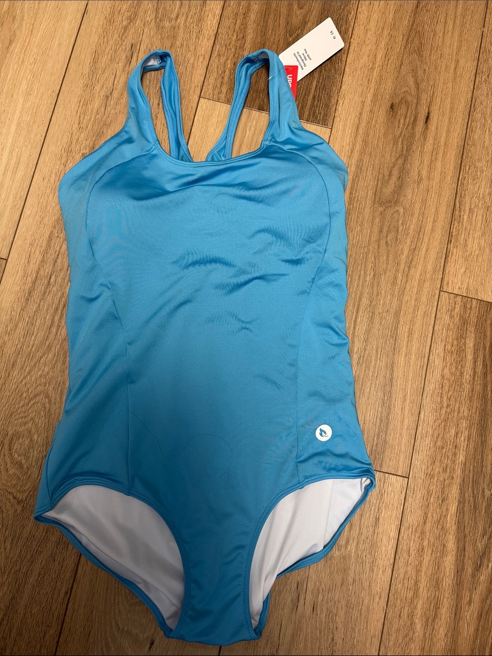 Baleaf NWT L light blue racer open back SPORTY UPF 50 One-Piece Swim Suit
